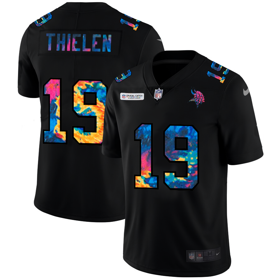 NFL Minnesota Vikings #19 Adam Thielen Men Nike MultiColor Black 2020 Crucial Catch Vapor Untouchable Limited Jersey->minnesota vikings->NFL Jersey